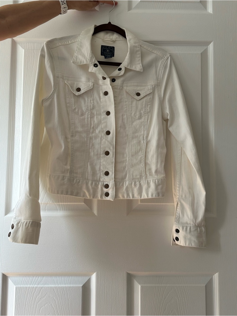 Lucky Brand Cream White Denim Trucker Jacket